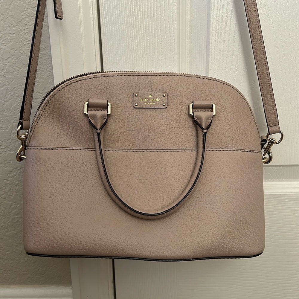 Mauve/beige Kate Spade large dome crossbody